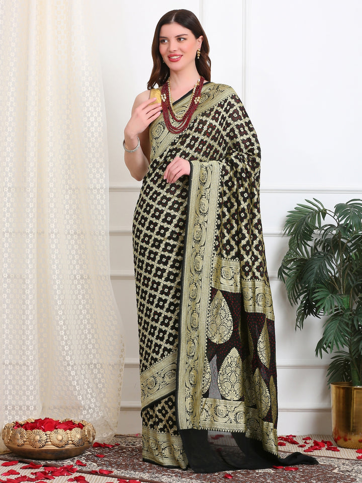 Coco Black Khaddi Georgette Saree