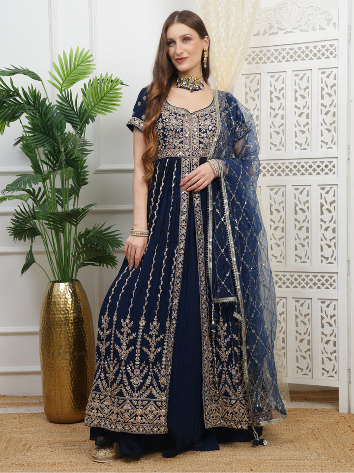 Indigo Blue Anarkali