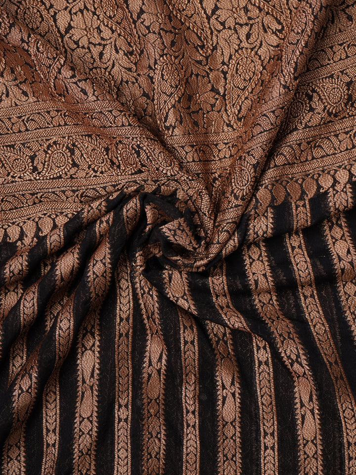 Black Leheriya Khaddi Georgette saree