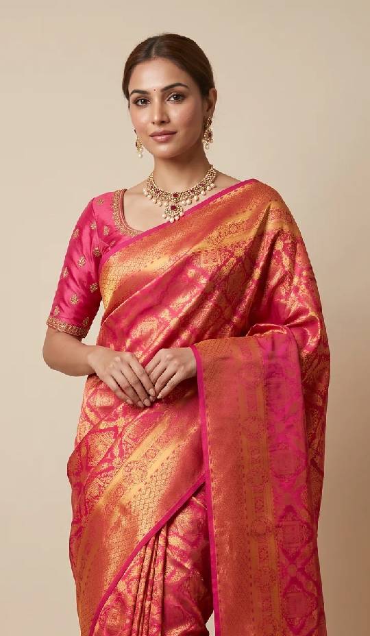 Deep Pink Banarasi