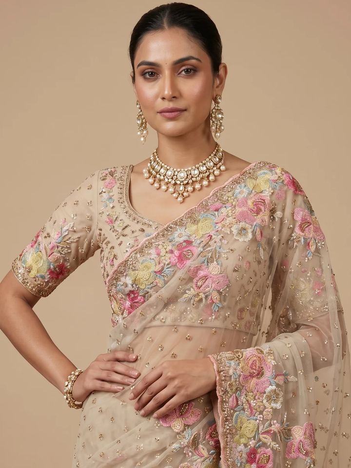 Vanilla Cream Saree