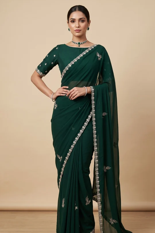 Emerald Green saree
