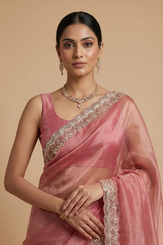 Rose Pink Saree