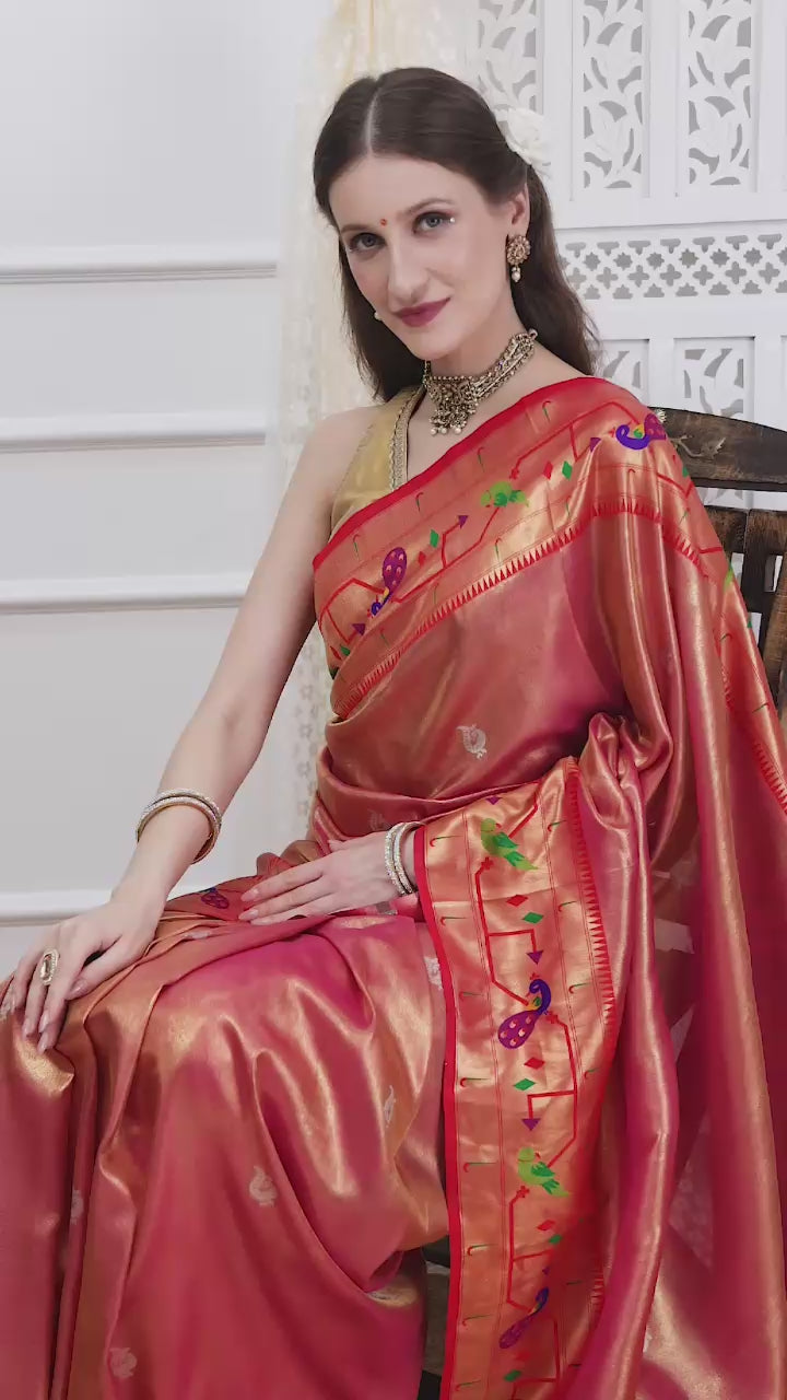 Gold Paithani Tissue Saree