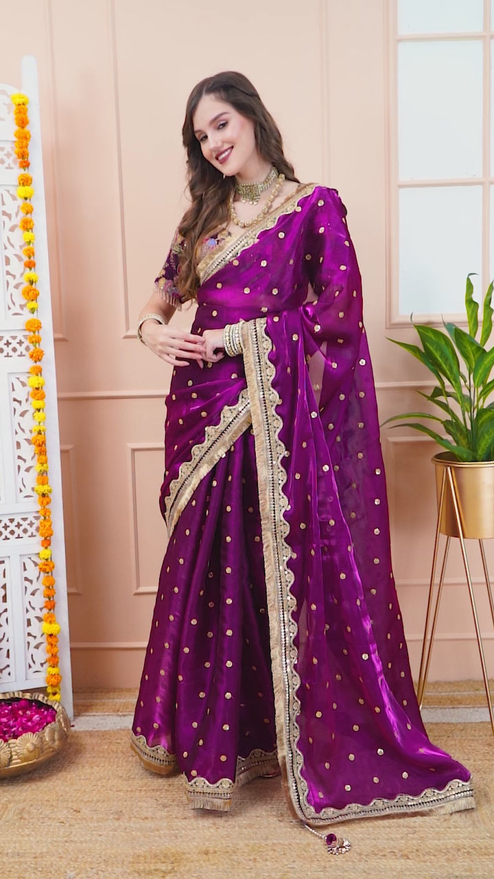 Purple Tissue Saree