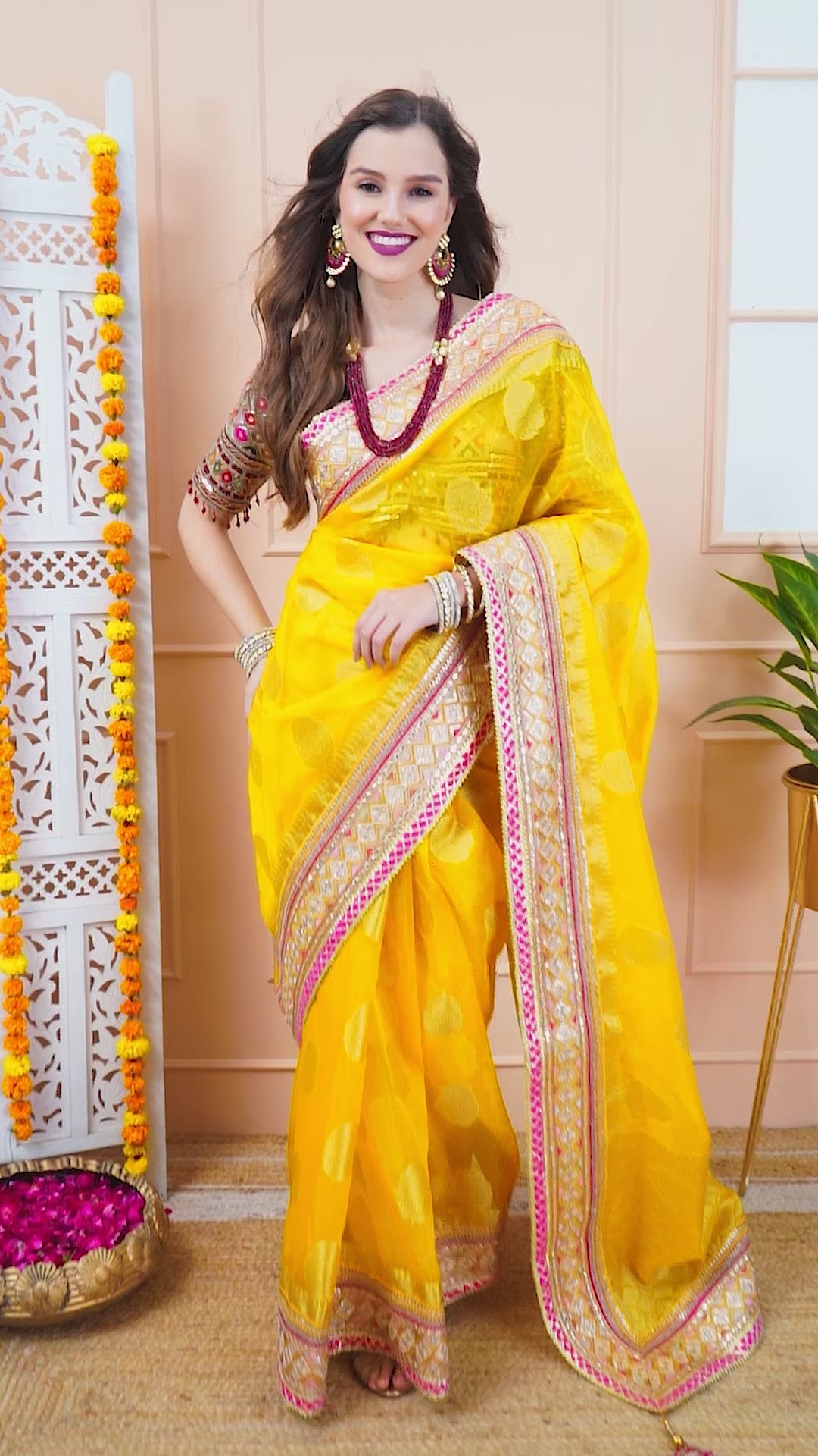 Yellow Kora Banarasi